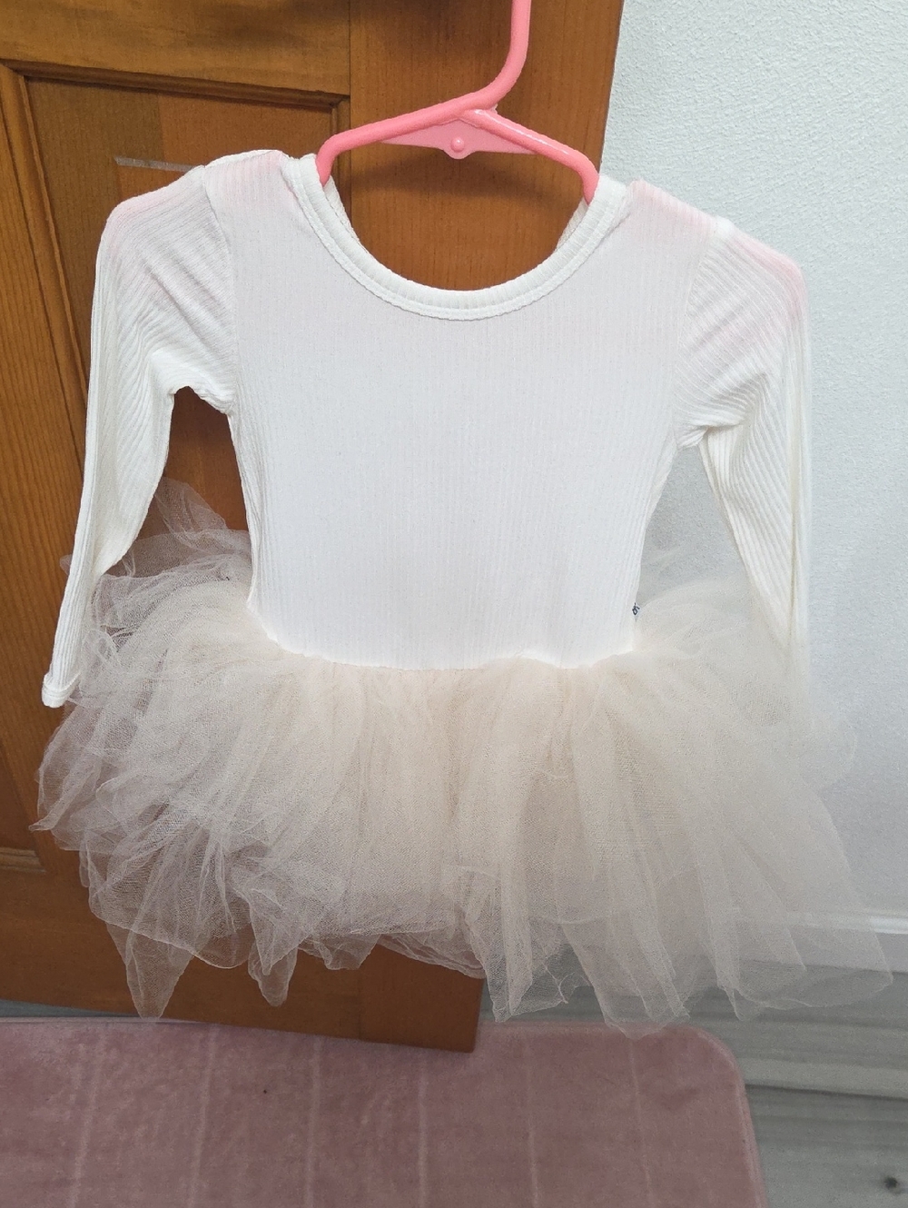 Long Sleeve Cream Ballet Tutu Dress for Kids